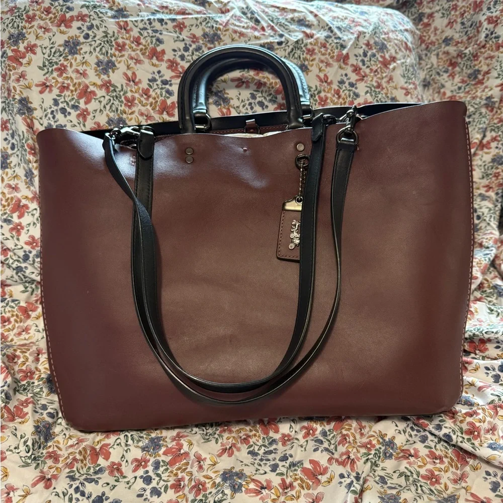 Coach 1941 Rogue Bordeaux Gloved Tanned Leather Tote Shoulder Bag - Picture 1 of 7